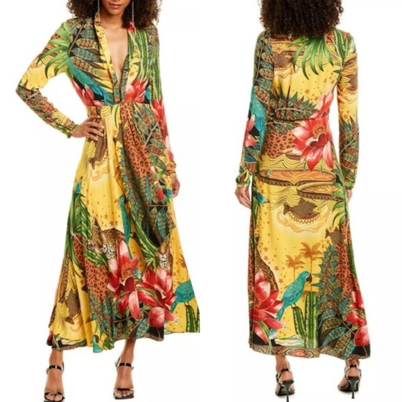 FARM Rio Tropical Dreams Maxi Dress Size Large NWT - Picture 3 of 10